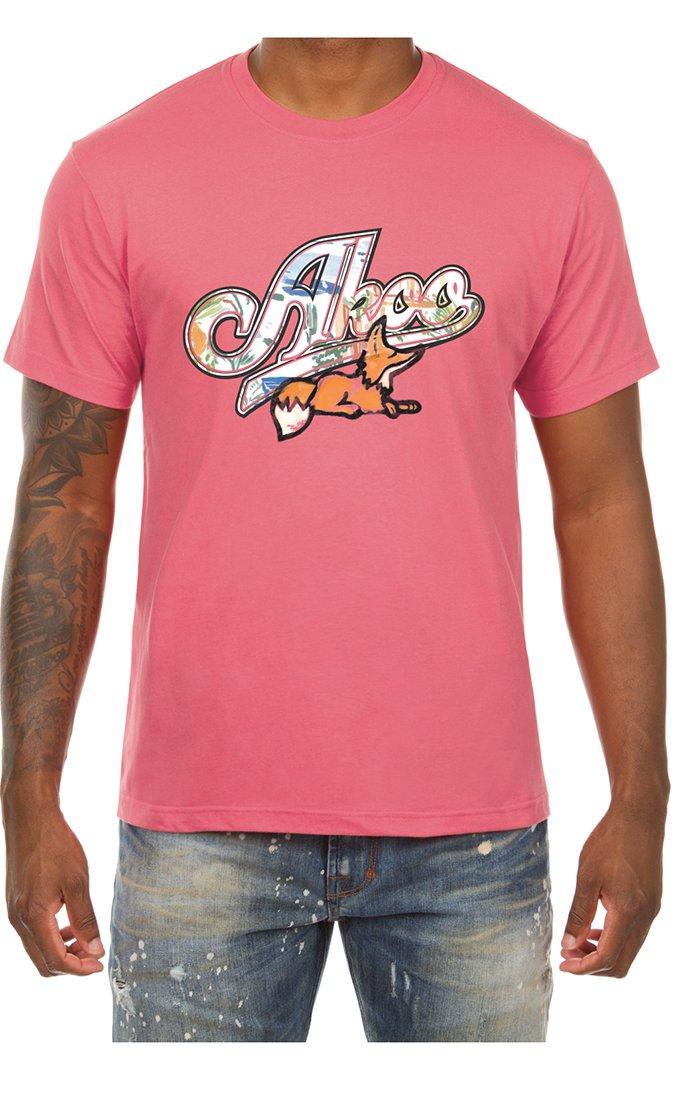AKOO Men's Snobby Coastline Short Sleeve Tee - Pink - PINK